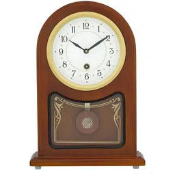 CHRONIKLE Brown & White Analogue Contemporary Pendulum Table Clock-image-59
