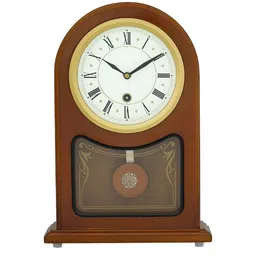 CHRONIKLE Brown Analogue Contemporary Pendulum Wooden Table Clock-image-50