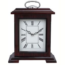 CHRONIKLE Brown & White Wooden Rectangular Contemporary Table Clock-image-68