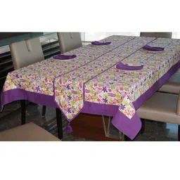 Lushomes Multi Printed 12 Seater Table Linen Set Table Cloth+1 Runner+12 Napkins-21