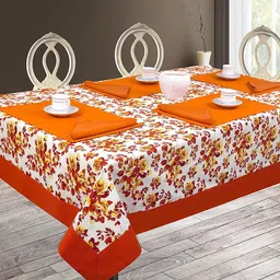 SHADES of LIFE Orange Printed Rectangle Table Cover-image-27