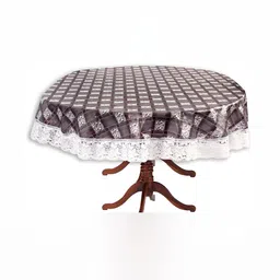 Stylista Grey Self Design Waterproof Oval 2-Seater Table Cover-picture-4