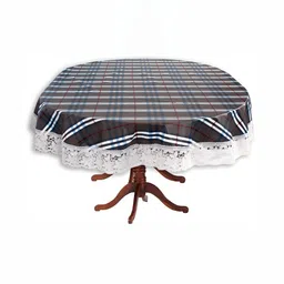 Stylista Grey & Brown Geometric Waterproof Oval 4-Seater Table Cover-24