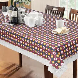 Dakshya Industries Red & Yellow Printed 6-Seater Table Cover-40