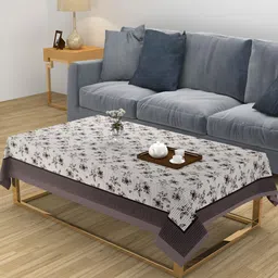 ZESTURE Brown Floral 6-Seater Table Cover-image-8