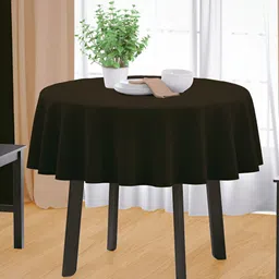 HOME COLORS.IN Brown Cotton Round 2-Seater Table Cover-image-78