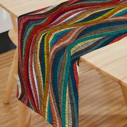 HOMADORN Blue & Red Striped 4-Seater Table Cover-7