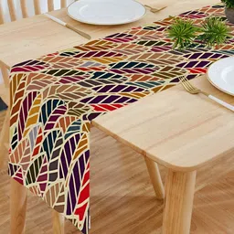 HOMADORN Red & Beige Floral 4 Seater Table Runner-33