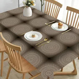 HOMADORN Black & Beige Ethnic Motifs 4-Seater Table Cover-35