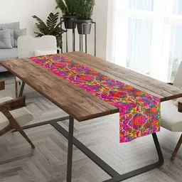 HOMADORN Pink & Orange Printed Table Runner-33