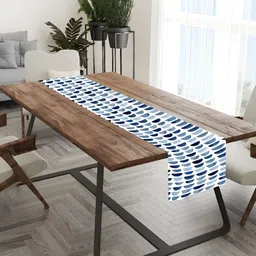 HOMADORN Blue Geometric 4-Seater Table Cover-26