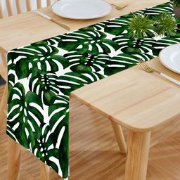 HOMADORN Green Ethnic Motifs Double Layered 4 Seater Table Runner-16