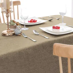 CASA-NEST Coffee Brown Jute 6 Seater Table Cover-image-73