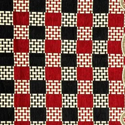 BELLA TRUE Red & Black Checked Chenille Rectangle Table Cover image 3