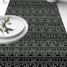 HOMADORN Black & White Abstract 4 Seater Table Runner image 3