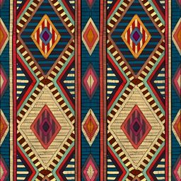HOMADORN Blue & red Geometric 4 Seater Table Runner image 4