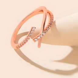 KARISHMA KREATIONS Rose Gold-Plated Stone Studded Adjustable Finger Ring-image-98