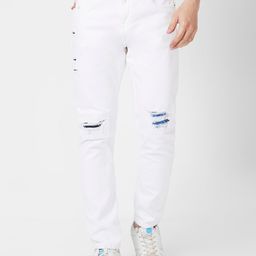 SPYKAR Men Kano Skinny Fit Mid-Rise Slash Knee Cotton Jeans-image-86