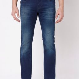 Mufti Men Blue Straight Fit Heavy Fade Stretchable Jeans-image-23