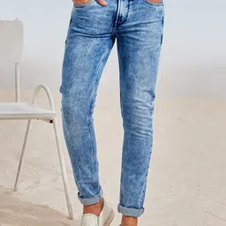 DAGERRFLY Men Mid-Rise Slim Fit Heavy Fade Stretchable Jeans-14