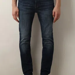 SELECTED Men Slim Fit Mid-Rise Clean Look Heavy Fade Pure Cotton Crinkle Jeans-image-21