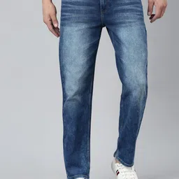Mast & Harbour Men Relaxed Fit Low Distress Heavy Fade Stretchable Jeans-picture-2
