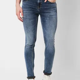 SPYKAR Men Skinny Fit Clean Look Low-Rise Heavy Fade Cotton Jeans-picture-31