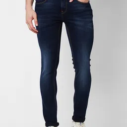 SPYKAR Men Slim Fit Low-Rise Heavy Fade Clean Look Stretchable Jeans-image-45