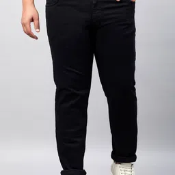 STUDIO NEXX Men Plus Size Comfort Relaxed Fit Mid-Rise Clean Look Stretchable Jeans-image-2