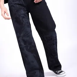 The Indian Garage Co Men Printed Relaxed Fit Stretchable Jeans-image-41