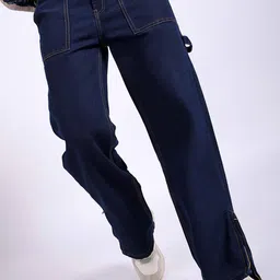 The Indian Garage Co Men Blue Relaxed Fit Clean Look Stretchable Jeans-image-59