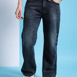 The Indian Garage Co Men Blue Relaxed Fit Clean Look Stretchable Jeans-image-56
