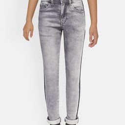 Lee Cooper Boys Grey Skinny Fit Light Fade Acid Wash Stretchable Jeans-image-36