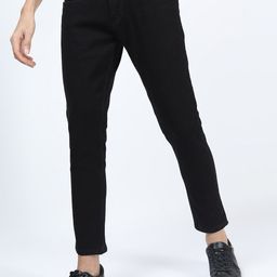 HIGHLANDER Men Black Tapered Fit Clean Look Stretchable Jeans-image-90