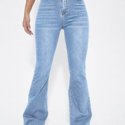 AAHWAN Women High-Rise Light Fade Clean Look Stretchable Denim Flared Jeans-image-97