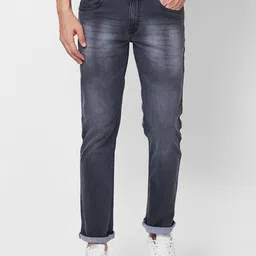 GIORDANO Men Mid-Rise Straight Fit Heavy Fade Stretchable Jeans-image-86