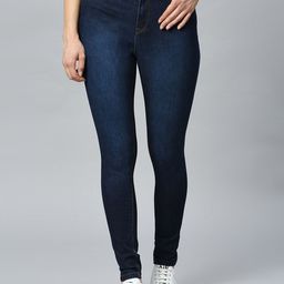 Mast & Harbour Women Blue Skinny Fit High-Rise Light Fade Clean Look Stretchable Jeans-image-61