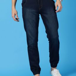 Mast & Harbour Men Smart Jogger Clean Look Light Fade Stretchable Jeans-image-26