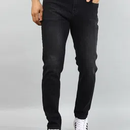TIM PARIS Men Slim Fit Mid-Rise Light Fade Clean Look Stretchable Jeans-image-21