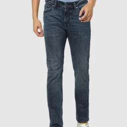 Celio Men Navy Blue Low Distress Light Fade Stretchable Jeans-image-85