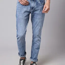 Cantabil Men Blue Regular Fit Light Fade Stretchable Jeans-image-27