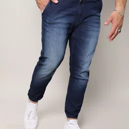 Instafab Plus Men Jean Relaxed Fit Mid-Rise Heavy Fade Stretchable Jeans-image-5