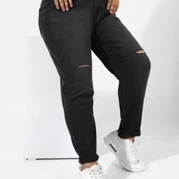 Instafab Plus Women Mid-Rise Jean Skinny Fit Slash Knee Stretchable Cotton Jeans-picture-25