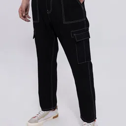 Snitch Men Relaxed Fit Cargo Jeans-image-82