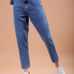 Freehand by The Indian Garage Co Women Mom Fit Mid-Rise Clean Look Stretchable Jeans-image-67