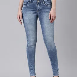 SHOWOFF Women Slim Fit Heavy Fade Embellished Clean Look Stretchable Jeans-image-27