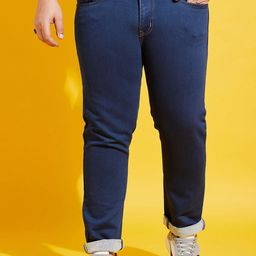 bigbanana Men Plus Size Mid Rise Clean Look Stretchable Jeans-19
