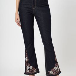 COSMIC TRIO Women Bootcut High-Rise Embroidered Stretchable Jeans-image-74