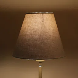 BTR CRAFTS Beige Cotton Traditional Frustum Shaped Table Lamp-image-4