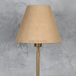 BTR CRAFTS Brown Cotton Traditional Bell Shaped Table Lamp-image-11